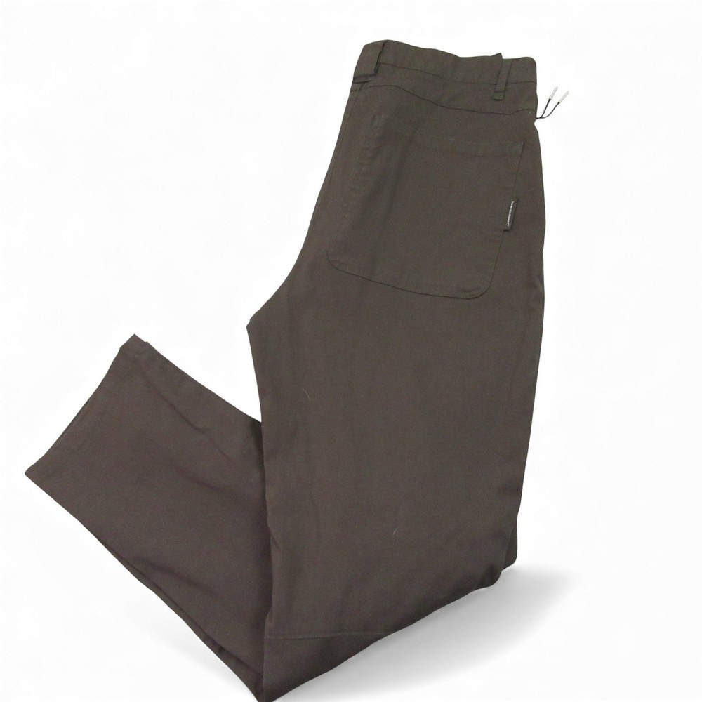 Beardedgoat Mens Outdoor Cargo Pants 33 X 31 Brown Stretch Cotton Flat Front
